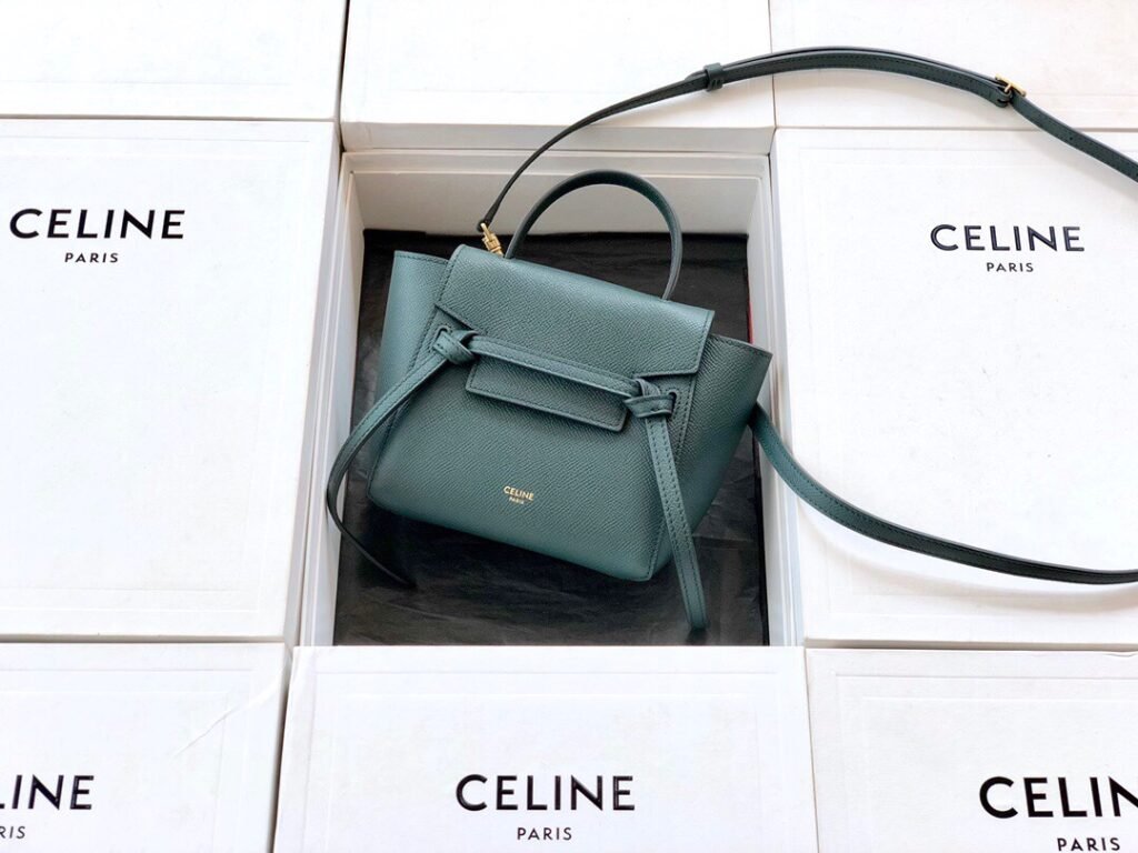 CELINE Belt Pico Bag 21cm/15cm Grained Calfskin Handbag with 5 Colors & 2 Sizes – Image 2
