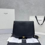 Celine Soft Triomphe Besace Bag 32cm Shiny Lambskin Oversized Shoulder Bag for Women Celine Soft Triomphe Besace Bag 32cm Shiny Lambskin Oversized Shoulder Bag for Women