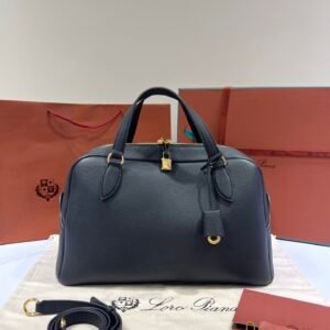 Loro Piana Needle Bag 39cm Tender Calfskin Large Leather Satchel with Detachable Crossbody Strap High-End Designer Handbag Loro Piana Needle Bag 39cm Tender Calfskin Large Leather Satchel with Detachable Crossbody Strap High-End Designer Handbag