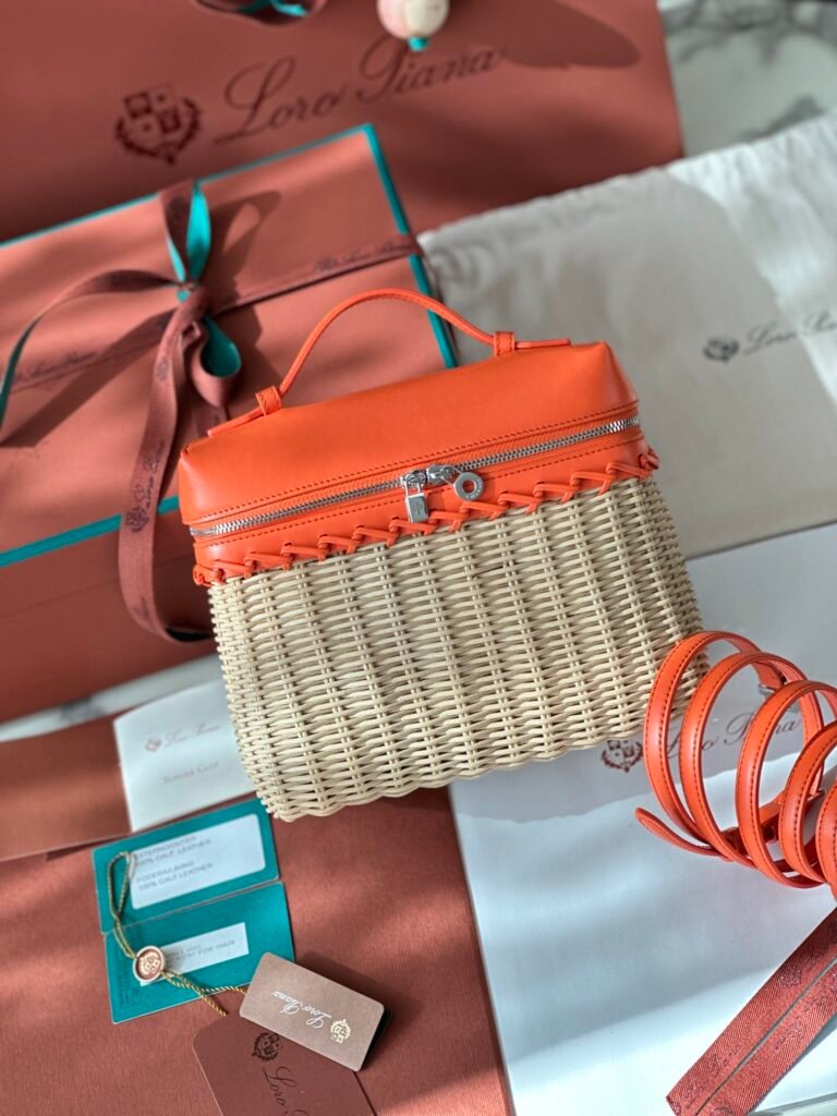 Loro Piana Extrapocket Wicker Bag Hand-Woven Bamboo Picnic Basket Multiple Colors – Image 3