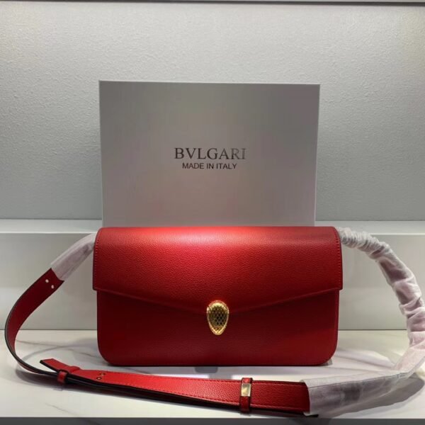 1 Bvlgari x Alexander Wang Collaboration Serpenti in Love Collection Mini Leather Shoulder Bag 26cm Calfskin Crossbody Bag with Iconic Snakehead Closure 4 Colors