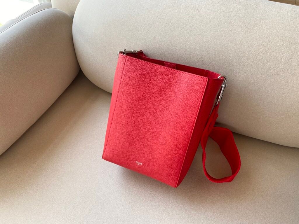 Celine Sangle Bucket Bag Small Grained Calfskin 11 Colors Shoulder Bag with Wool Strap – Image 5