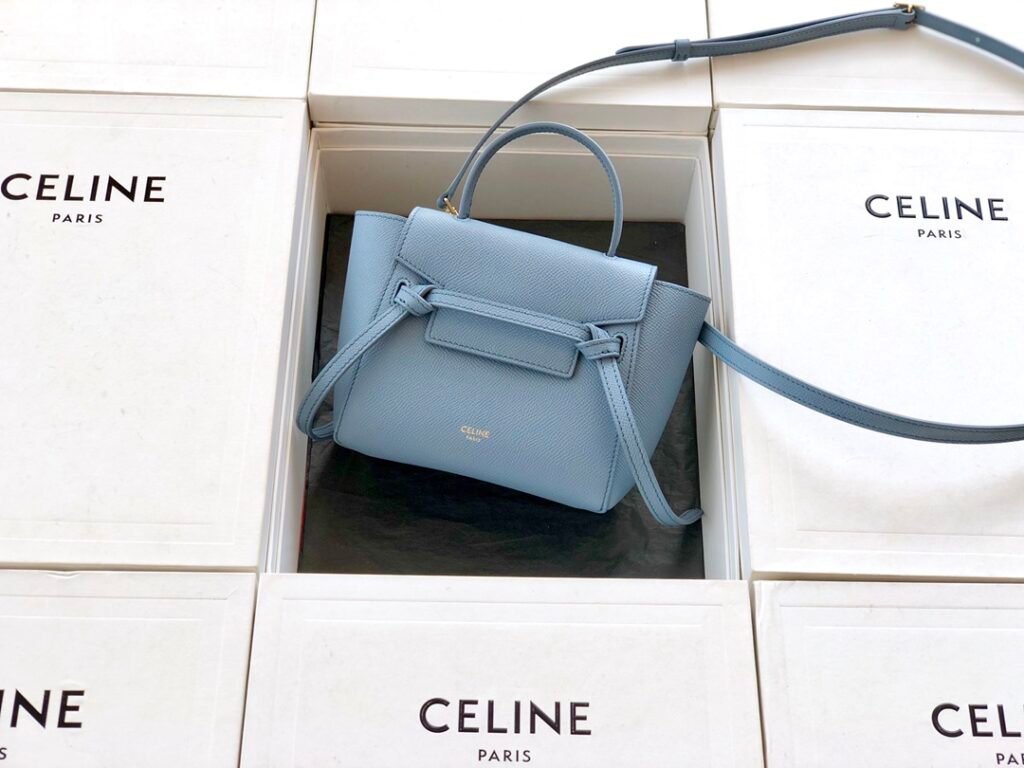 CELINE Belt Pico Bag 21cm/15cm Grained Calfskin Handbag with 5 Colors & 2 Sizes – Image 3