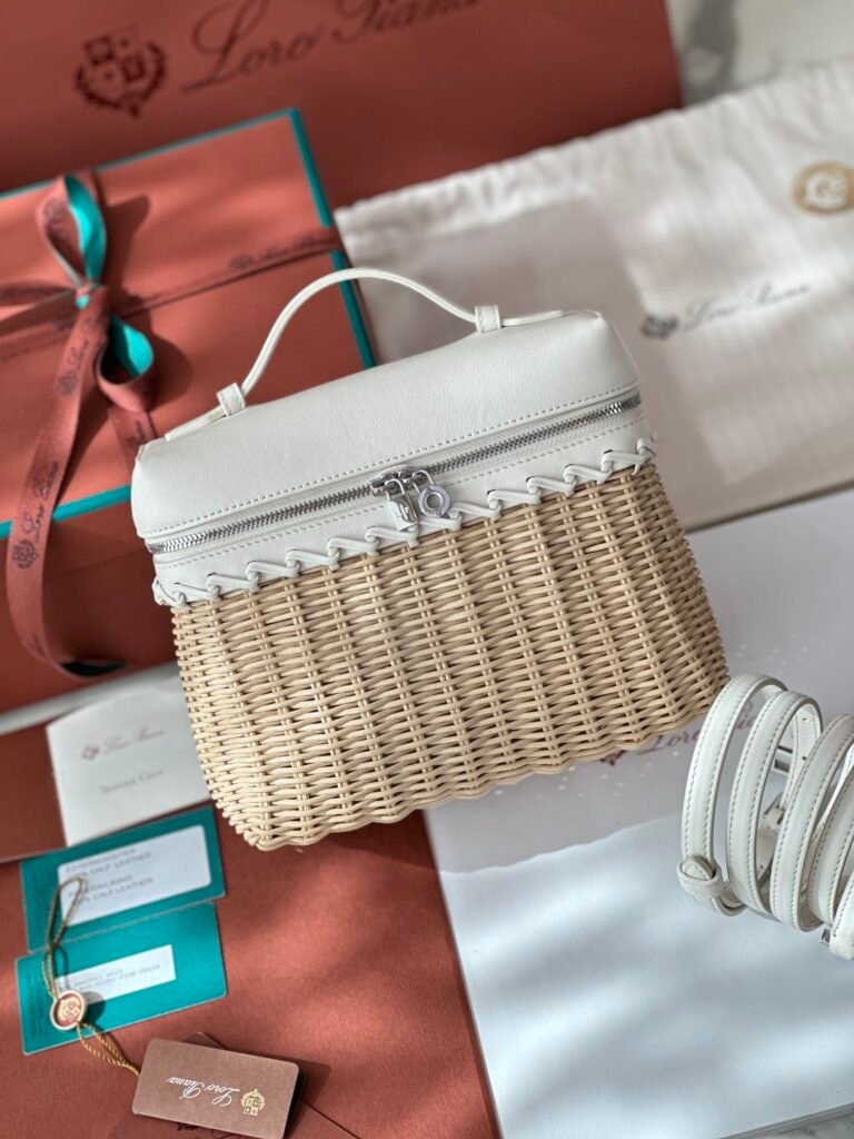 Loro Piana Extrapocket Wicker Bag Hand-Woven Bamboo Picnic Basket Multiple Colors – Image 6