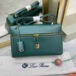 Loro Piana Extra Bag L27 Luxury Saddle Leather Crossbody & Shoulder Bag for Women 27cm Vanity Top-Handle Bag Loro Piana Extra Bag L27 Luxury Saddle Leather Crossbody & Shoulder Bag for Women 27cm Vanity Top-Handle Bag