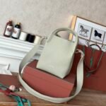 Loro Piana Medium Bale Bag Grained Calfskin Minimalist Bucket Bag with Detachable Shoulder Strap 6 Colors