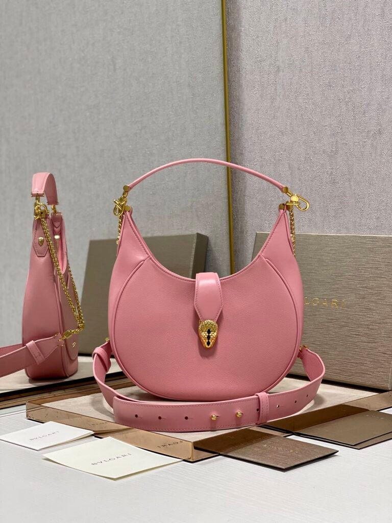 BVLGARI Serpenti Ellipse Large Crossbody Bag Calf Leather Crescent Shoulder Bag with Snakehead Closure 4 Colors – Image 9 BVLGARI Serpenti Ellipse Large Crossbody Bag Calf Leather Crescent Shoulder Bag with Snakehead Closure 4 Colors – Image 9