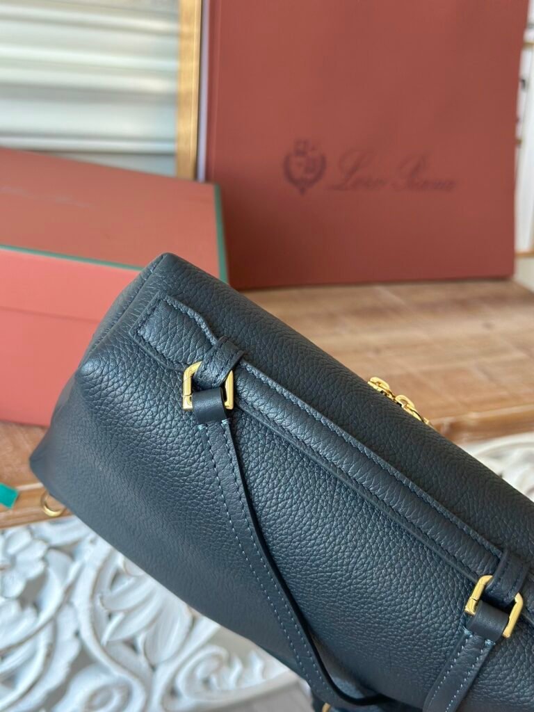 Loro Piana Extra Pocket L23.5 Backpack Grained Calfskin Convertible Handbag with Signature Charms &ndash; Image 12