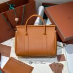 Loro Piana Loom L32 Grained Calfskin Handbag 33cm Designer Tote Bag with Padlock & Pouch Loro Piana Loom L32 Grained Calfskin Handbag 33cm Designer Tote Bag with Padlock & Pouch