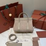 Loro Piana Loom L25 Handbag Grained Leather Designer Top Handle Bag with Crossbody Strap Loro Piana Loom L25 Handbag Grained Leather Designer Top Handle Bag with Crossbody Strap