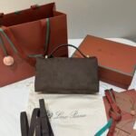 Loro Piana Extra Bag L23 Suede Calfskin Top-Handle Handbag 23cm Minimalist Crossbody Bag for Women Loro Piana Extra Bag L23 Suede Calfskin Top-Handle Handbag 23cm Minimalist Crossbody Bag for Women