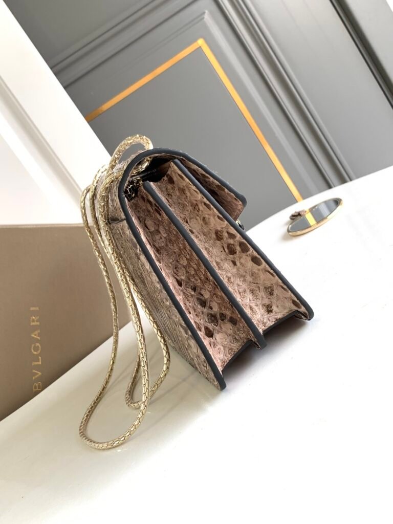BVLGARI Serpenti Forever Python Bag Misty Opal Grey Shiny Python Skin Top Handle & Shoulder Bag 2 Sizes – Image 12 BVLGARI Serpenti Forever Python Bag Misty Opal Grey Shiny Python Skin Top Handle & Shoulder Bag 2 Sizes – Image 12