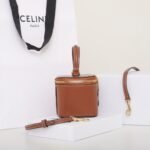 Celine Mini Vanity Case 9.5cm Shiny Calfskin with Triomphe Motif Leather Luxury Crossbody Bag 11