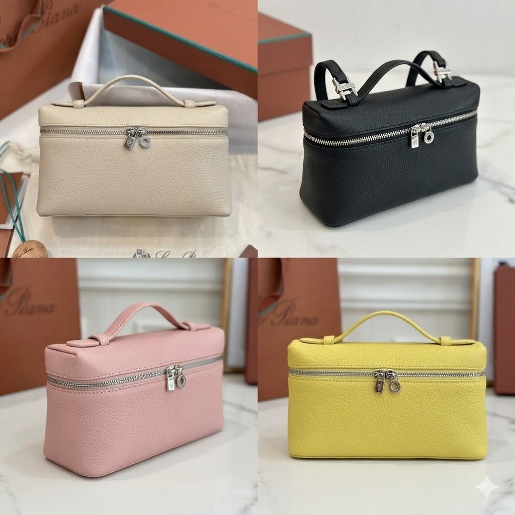 Loro Piana Extra Pocket L19 High-End Top Handle Bag with Detachable Leather Shoulder Strap – Image 3