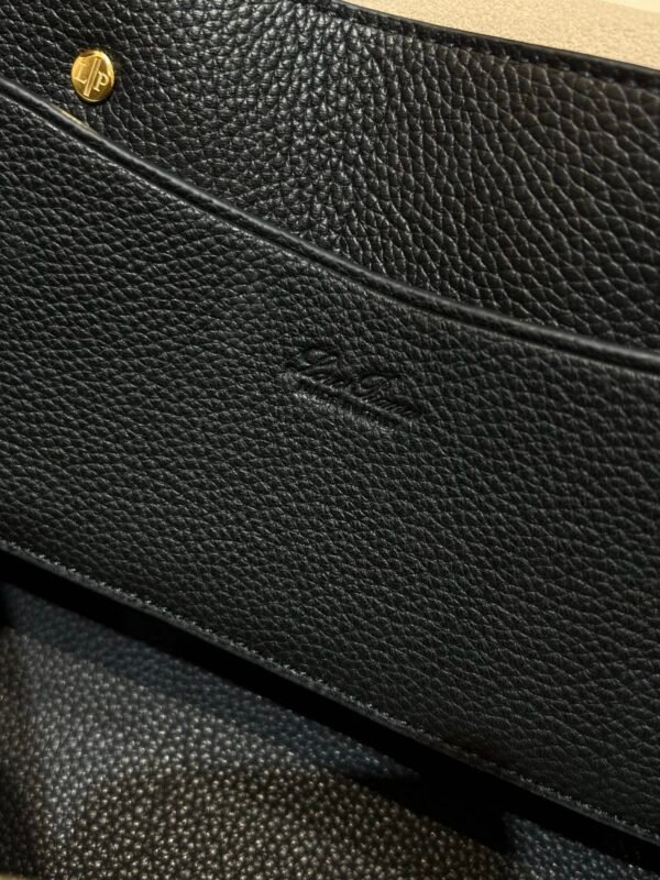 Loro Piana Loom L25 Grained Leather Handbag 25cm Top Handle Tote with Detachable Strap and Padlock Crossbody Bag for Women