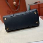 Loro Piana Loom L25 Grained Leather Handbag 25cm Top Handle Tote with Detachable Strap and Padlock Crossbody Bag for Women