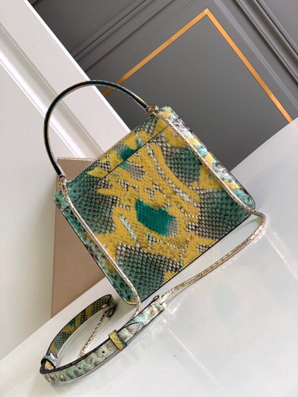 12 BVLGARI Serpenti Forever Luxury Python Leather Handbag 18cm Exclusive Multi-Color Exotic Shoulder Bag with Iconic Jewel Snakehead Closure