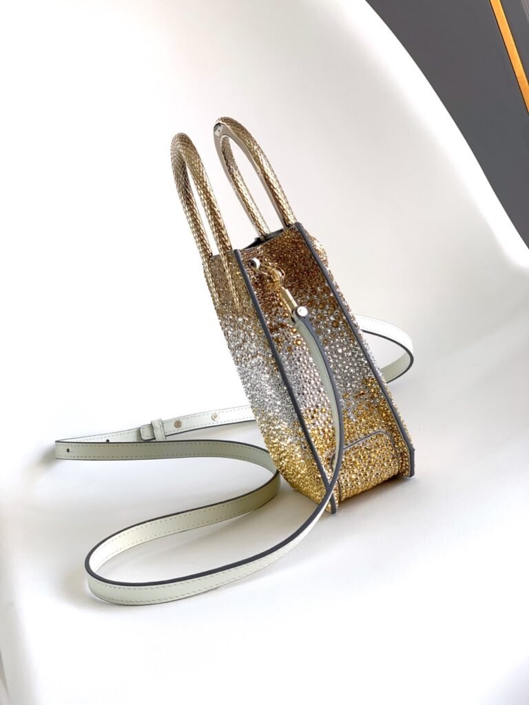 BVLGARI Serpentine Mini Tote Bag Ombre Crystal Embellished Suede Luxury Snake Handle Crossbody Handbag – Image 9 BVLGARI Serpentine Mini Tote Bag Ombre Crystal Embellished Suede Luxury Snake Handle Crossbody Handbag – Image 9