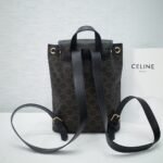 CELINE Triomphe Canvas & Calfskin Folco Backpack 23x30x16cm Timeless Vintage Drawstring Rucksack 12