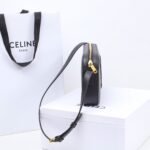 CELINE New SS 2022 Triomphe Embossed Calfskin Camera Shoulder Bag 26cm Minimalist Luxury Underarm Bag 12