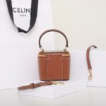 Celine Mini Vanity Case 9.5cm Shiny Calfskin with Triomphe Motif Leather Luxury Crossbody Bag 12
