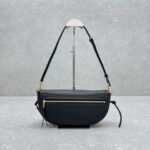 Celine Half-Moon Hobo Bag 25cm Triomphe Oil-Waxed Leather Underarm Bag with Gold Hardware