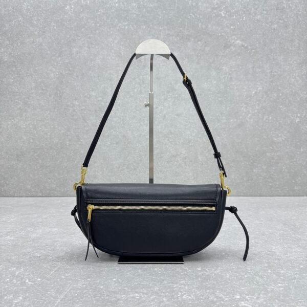 Celine Half-Moon Hobo Bag 25cm Triomphe Oil-Waxed Leather Underarm Bag with Gold Hardware