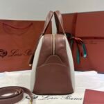 Loro Piana Needle Bag 31cm/39cm Canvas and Leather Minimalist Designer Crossbody Handbag for Daily Use