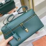 Loro Piana Extra Bag L27 Luxury Saddle Leather Crossbody & Shoulder Bag for Women 27cm Vanity Top-Handle Bag Loro Piana Extra Bag L27 Luxury Saddle Leather Crossbody & Shoulder Bag for Women 27cm Vanity Top-Handle Bag
