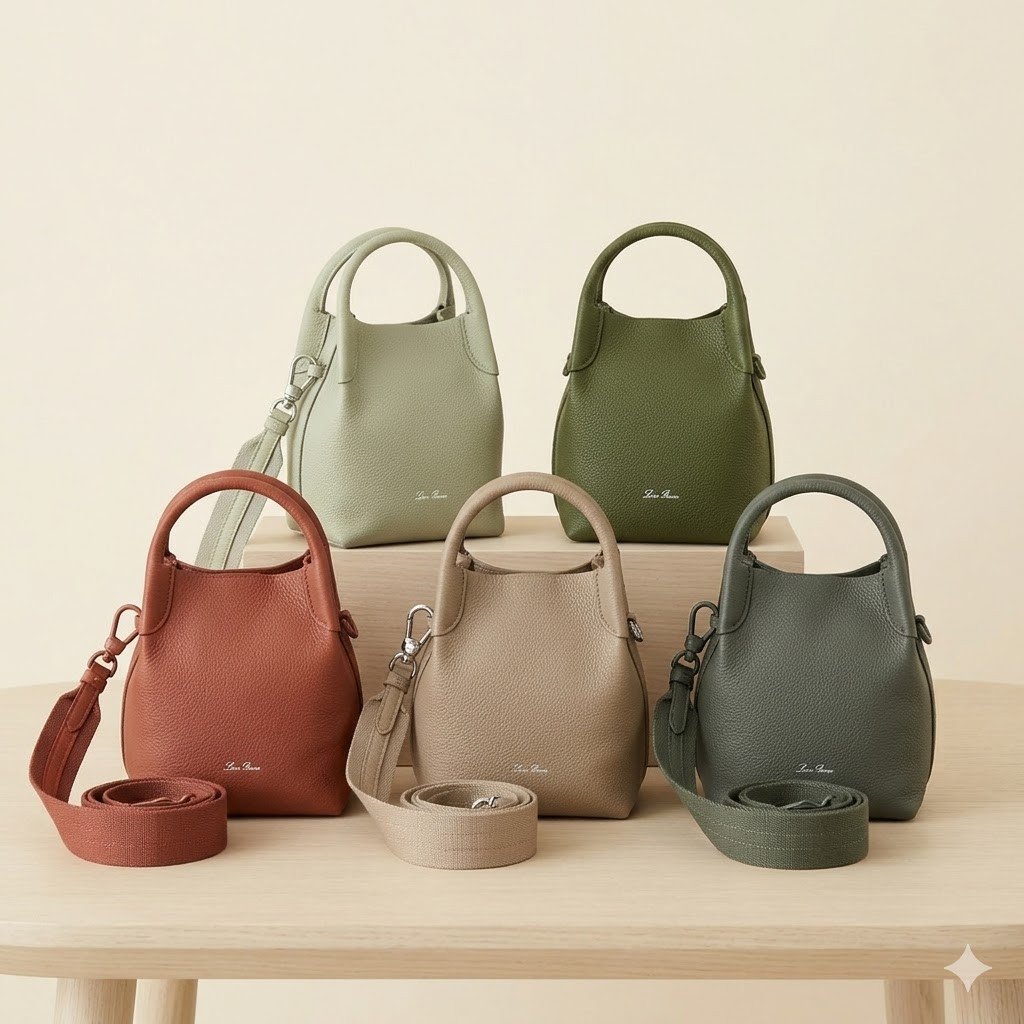 Loro Piana Bale Mini Bucket Bag 9 Colors Premium Calfskin Crossbody Handbag – Image 1 Loro Piana Bale Mini Bucket Bag 9 Colors Premium Calfskin Crossbody Handbag – Image 1