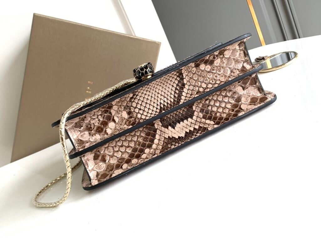BVLGARI Serpenti Forever Python Bag Misty Opal Grey Shiny Python Skin Top Handle & Shoulder Bag 2 Sizes – Image 14 BVLGARI Serpenti Forever Python Bag Misty Opal Grey Shiny Python Skin Top Handle & Shoulder Bag 2 Sizes – Image 14