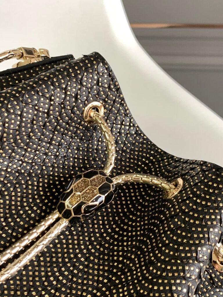 BVLGARI Serpenti Forever Python Bucket Bag Metallic Fil Coupe & Multicolor Lunar Snakeskin Top Handle Crossbody Handbag 2 Sizes – Image 12 BVLGARI Serpenti Forever Python Bucket Bag Metallic Fil Coupe & Multicolor Lunar Snakeskin Top Handle Crossbody Handbag 2 Sizes – Image 12