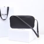 CELINE New SS 2022 Triomphe Embossed Calfskin Camera Shoulder Bag 26cm Minimalist Luxury Underarm Bag 13