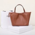 Celine Triomphe Cuir Drawstring Bag 22cm Small Smooth Calfskin Leather Crossbody Handbag with Embossed Logo 13