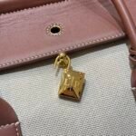 Loro Piana Loom L25 Handbag 25cm Quiet Luxury Calfskin and Canvas Top Handle Bag for Women