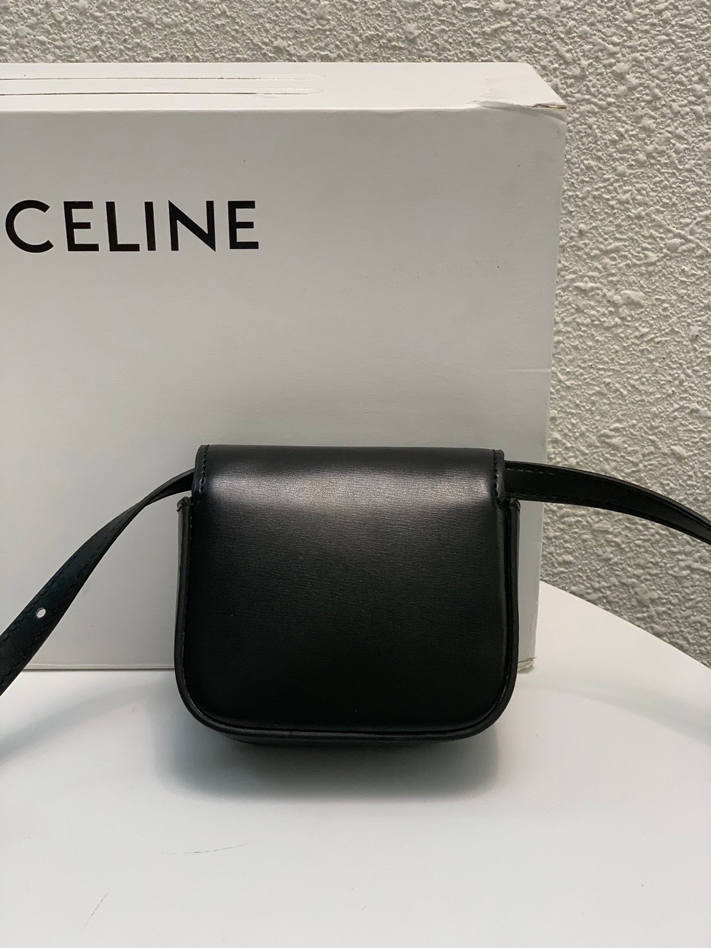 CELINE 2022SS Mini Triomphe Crossbody Bag 11cm Calfskin and Signature Canvas 14
