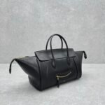 Celine New Luggage Smile Bag 36cm Medium Suede & Smooth Leather Handbag Classic Retro Tote with Crossbody Strap Celine New Luggage Smile Bag 36cm Medium Suede & Smooth Leather Handbag Classic Retro Tote with Crossbody Strap