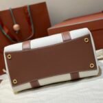 Loro Piana Loom L32 Bag 33cm Designer Canvas & Leather Tote Handbag Work & Travel Satchel with Detachable Pouch