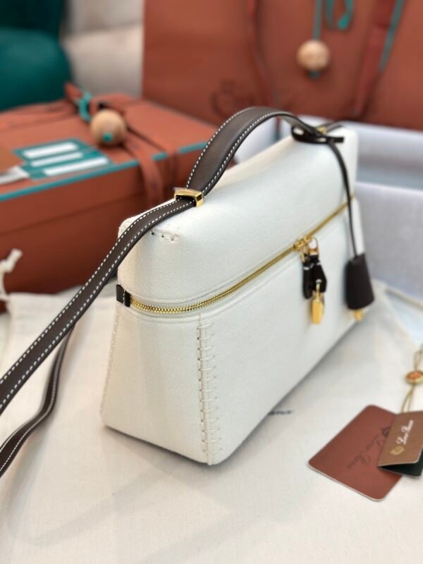 14 Exclusive Loro Piana L27 Vanity Case Cashmere & Imported Calfskin Structured Handbag Superior Craftsmanship Upgraded Edition