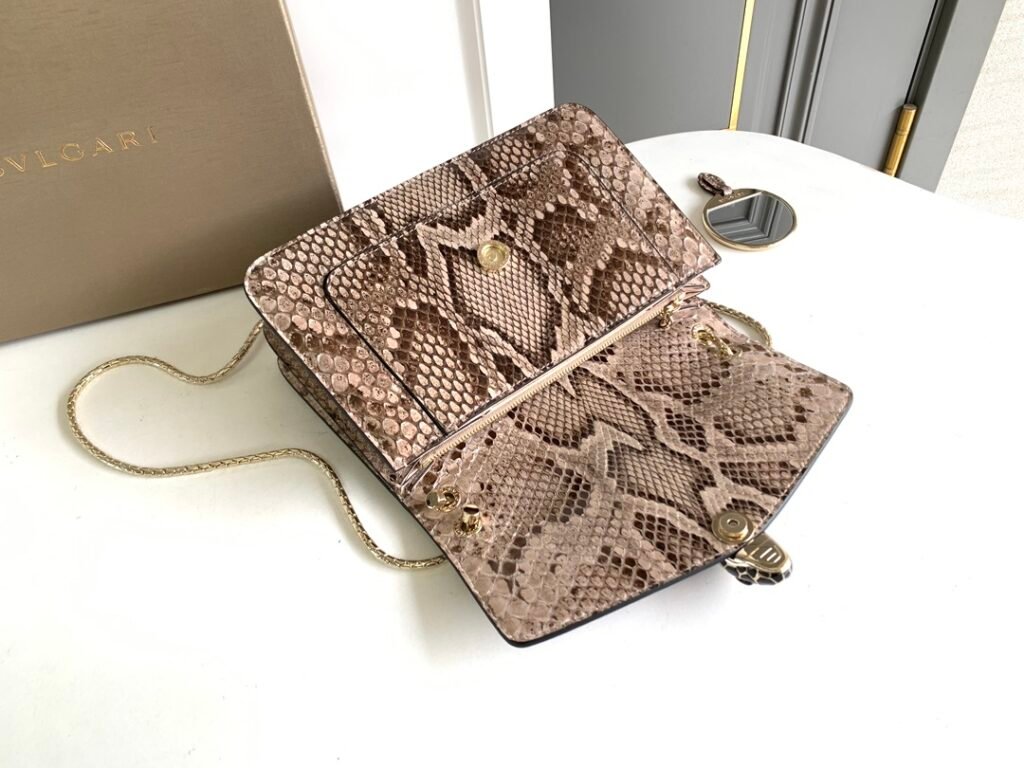 BVLGARI Serpenti Forever Python Bag Misty Opal Grey Shiny Python Skin Top Handle & Shoulder Bag 2 Sizes – Image 15 BVLGARI Serpenti Forever Python Bag Misty Opal Grey Shiny Python Skin Top Handle & Shoulder Bag 2 Sizes – Image 15