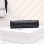 CELINE Triomphe Embossed Calfskin Shoulder Bag Matte Leather Mini Hobo Underarm Bag Handbag for Women 15