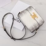 Celine Triomphe Classique Shoulder Bag 18.5cm Lizard and Crocodile Embossed Leather Crossbody Handbag 15
