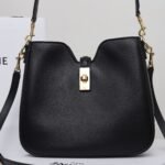 Celine Calfskin Shoulder Bag 24.5cm Minimalist Crossbody Handbag with Gold Hardware Twist-Lock 2025 15
