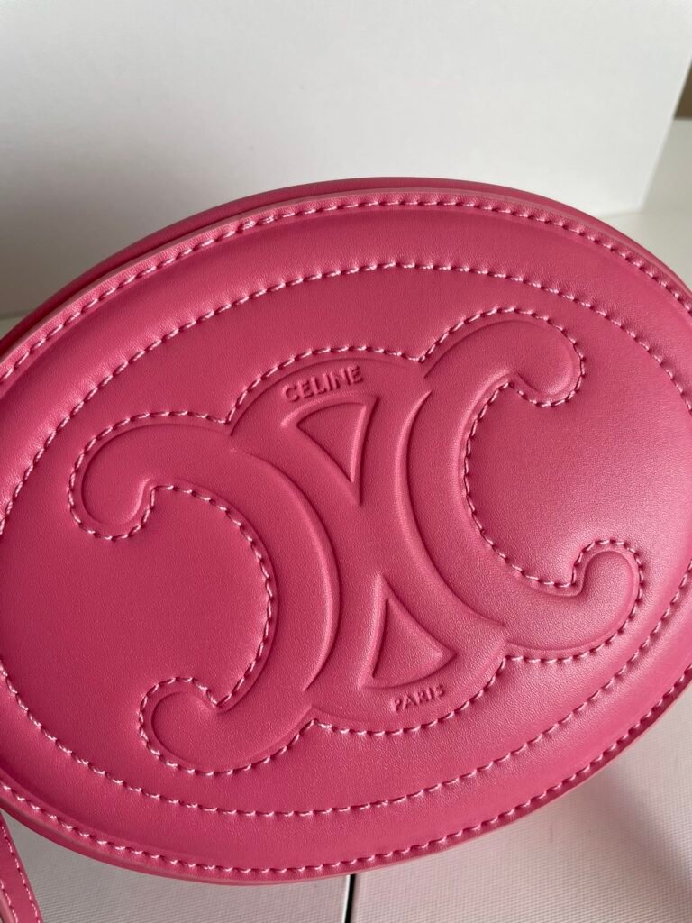 CELINE Triomphe Oval Purse 16cm Smooth Calfskin 6 Colors Small Mooncake Bag &ndash; Image 13