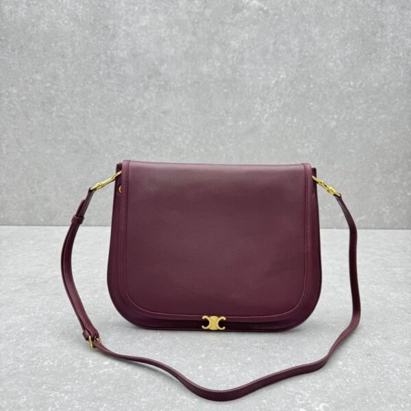 15 Celine Soft Triomphe Besace Bag 32cm Shiny Lambskin Oversized Shoulder Bag for Women