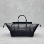 Celine New Luggage Smile Bag 36cm Medium Suede & Smooth Leather Handbag Classic Retro Tote with Crossbody Strap Celine New Luggage Smile Bag 36cm Medium Suede & Smooth Leather Handbag Classic Retro Tote with Crossbody Strap