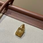 Loro Piana Loom L32 Bag 33cm Designer Canvas & Leather Tote Handbag Work & Travel Satchel with Detachable Pouch