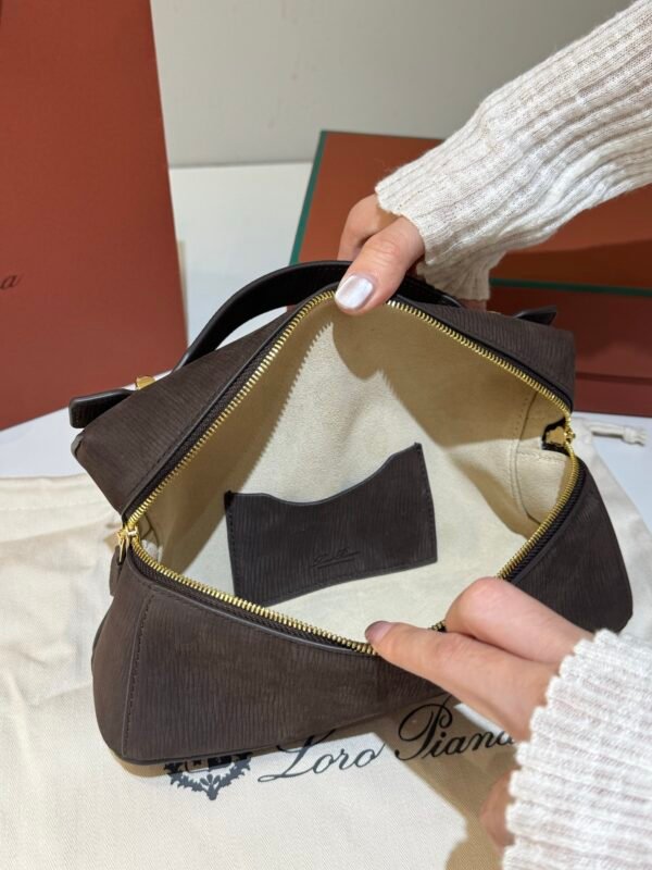 15 Loro Piana Extra Bag L23 Suede Calfskin Top-Handle Handbag 23cm Minimalist Crossbody Bag for Women