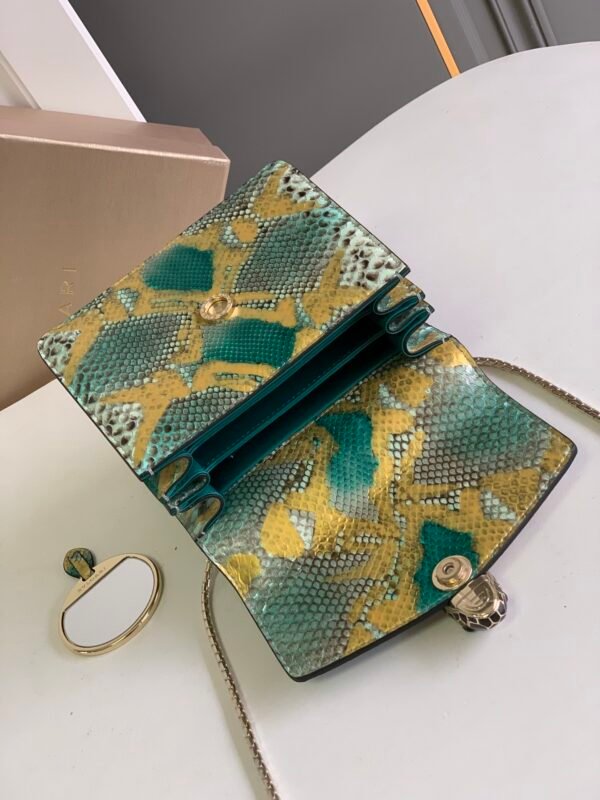 15 BVLGARI Serpenti Forever Luxury Python Leather Handbag 18cm Exclusive Multi-Color Exotic Shoulder Bag with Iconic Jewel Snakehead Closure