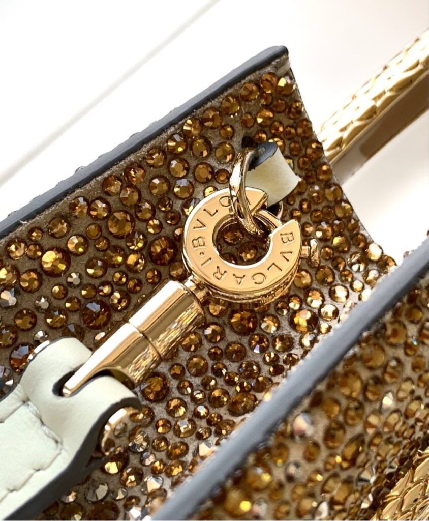 BVLGARI Serpentine Mini Tote Bag Ombre Crystal Embellished Suede Luxury Snake Handle Crossbody Handbag – Image 12 BVLGARI Serpentine Mini Tote Bag Ombre Crystal Embellished Suede Luxury Snake Handle Crossbody Handbag – Image 12